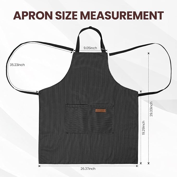Serrenf 2 Pack Apron, Cooking Kitchen Aprons, Adjustable Bib Apron - Image 2