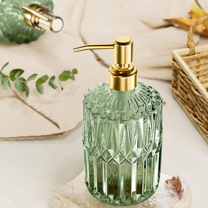 AmazerBath Soap Dispenser Green Glass Soap Dispenser - Image 4