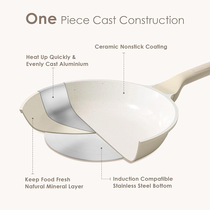 SENSARTE Ceramic Frying Pan Nonstick 9.5-Inch, Healthy Non Toxic Skillet - Image 5