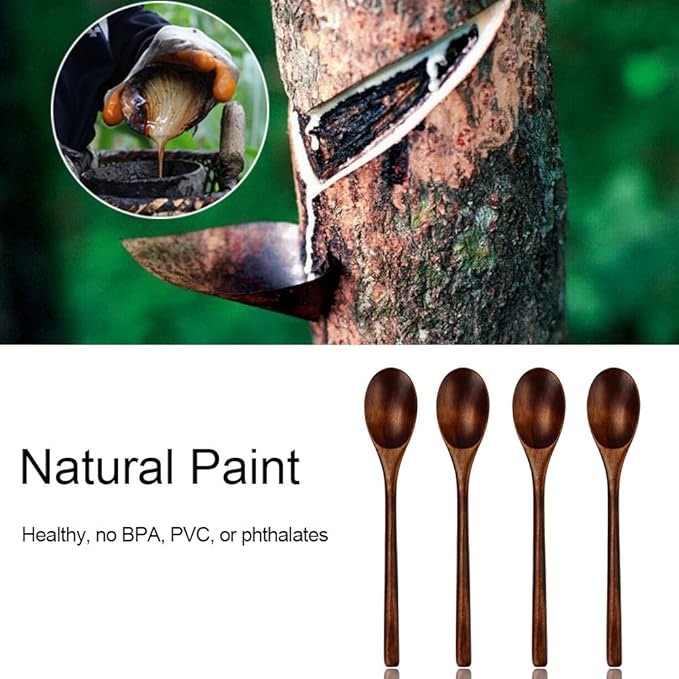 AOOSY Spoons, Wooden Spoons for Eating, 6 Pieces Japanese Natural Soup Spoons - Image 6