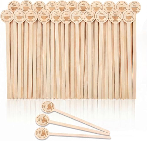 100Pcs Coffee Stirrers-5.9 Inch Natural Wooden Stir Sticks by Rclxl