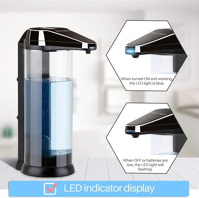 Secura 17oz Automatic Liquid Soap Dispenser, Touchless Battery Operated Hand - Image 6