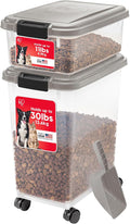 IRIS USA 30 lbs & 11 lbs Combo Airtight Dog Food Storage Container, Stackable by IRISUSA