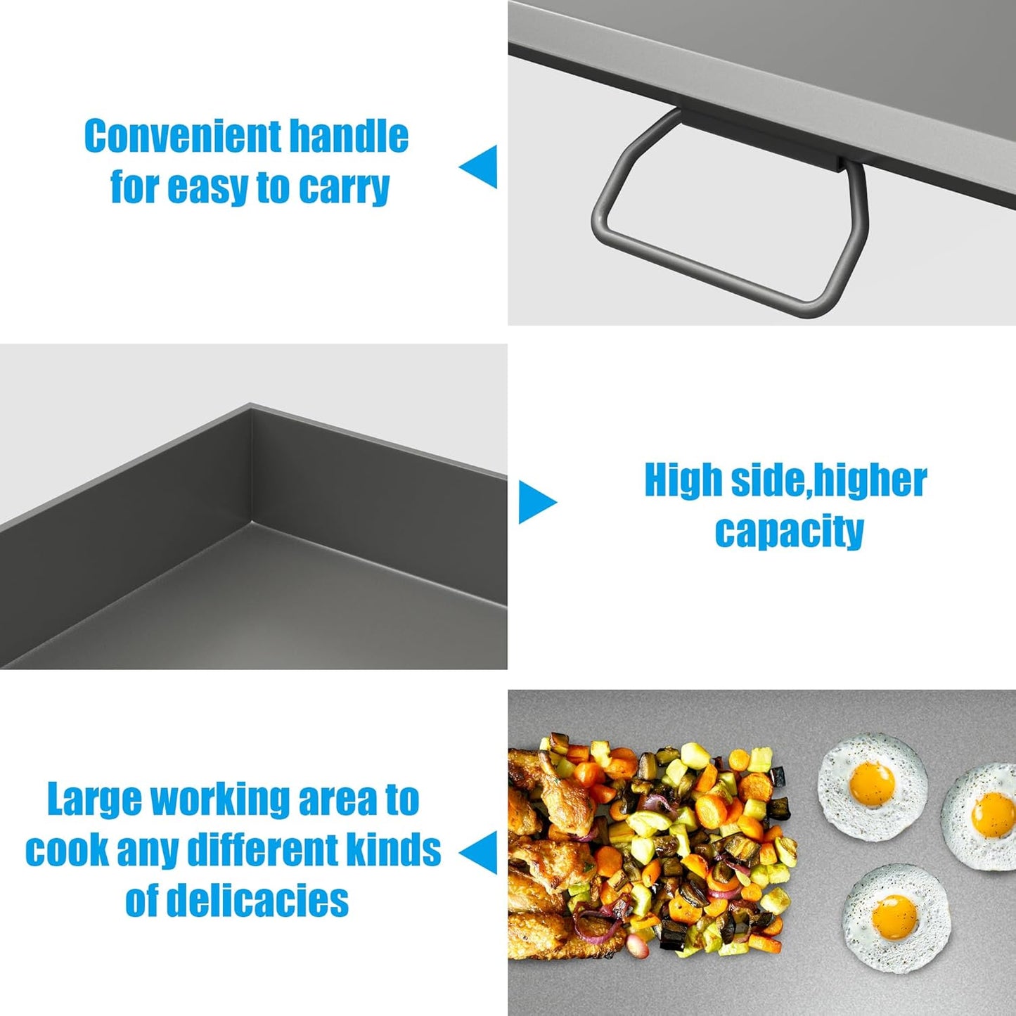 Professional Flat Top Griddle for Camp Chef Pro 60x, EX60B, EX60P, EX60PP Stove Grills,Outdoor BBQ Accessories for Camp Chef Most of 1,2 Burners Camp Propane Stove Grill, 1 Carry Bag and Grease Cup
