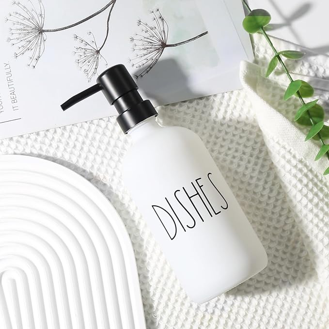 VIMERPA Dish Soap Dispenser, Matte White Soap Dispenser - Image 5