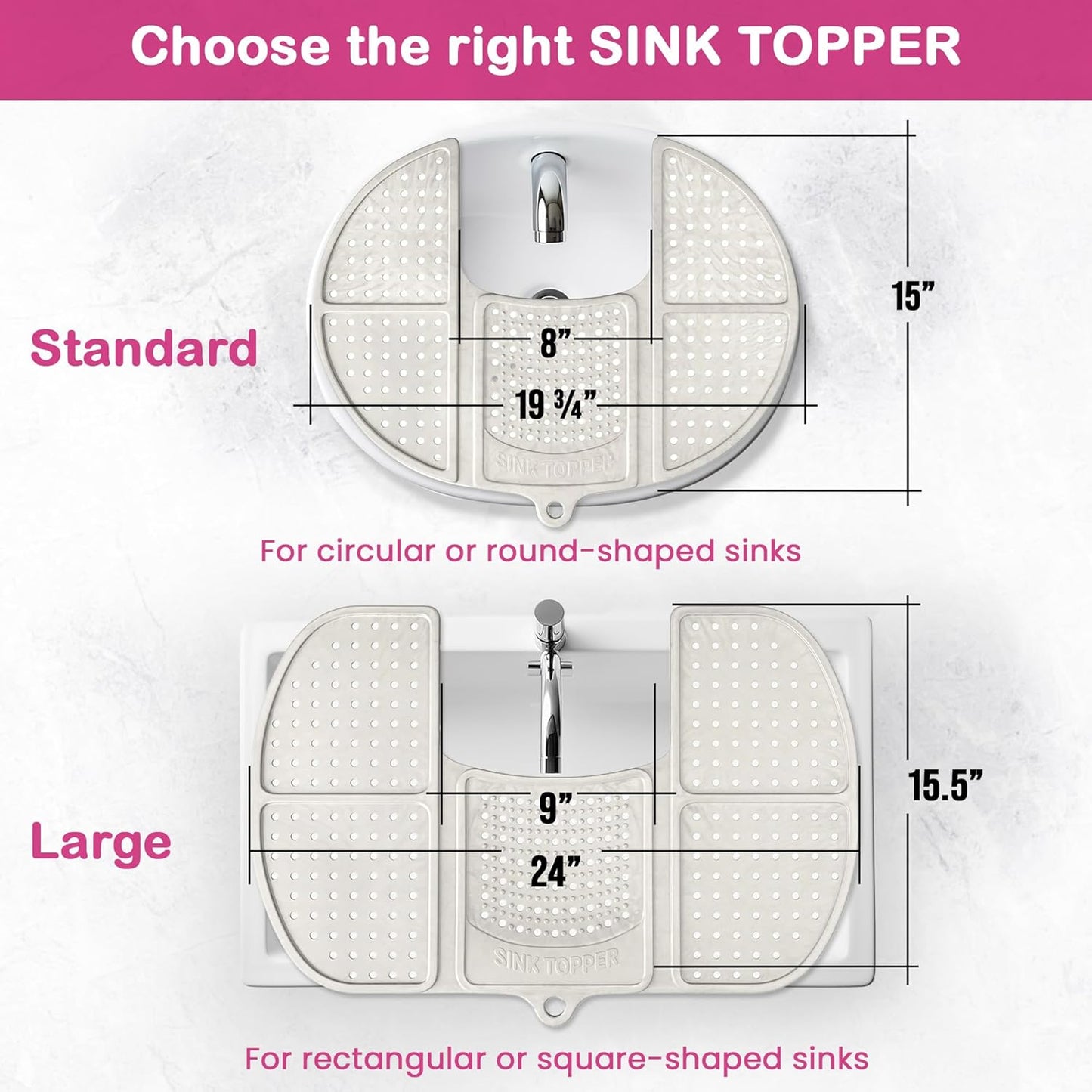 Sink Topper Bathroom Counter Cover & Storage Saver, Foldable Mat for Hot Tools, Hair Styling & Makeup, Beauty Brush Cleaning Mat, RV Camper Sink Cover & for Small Spaces (Standard Pacific Blue)