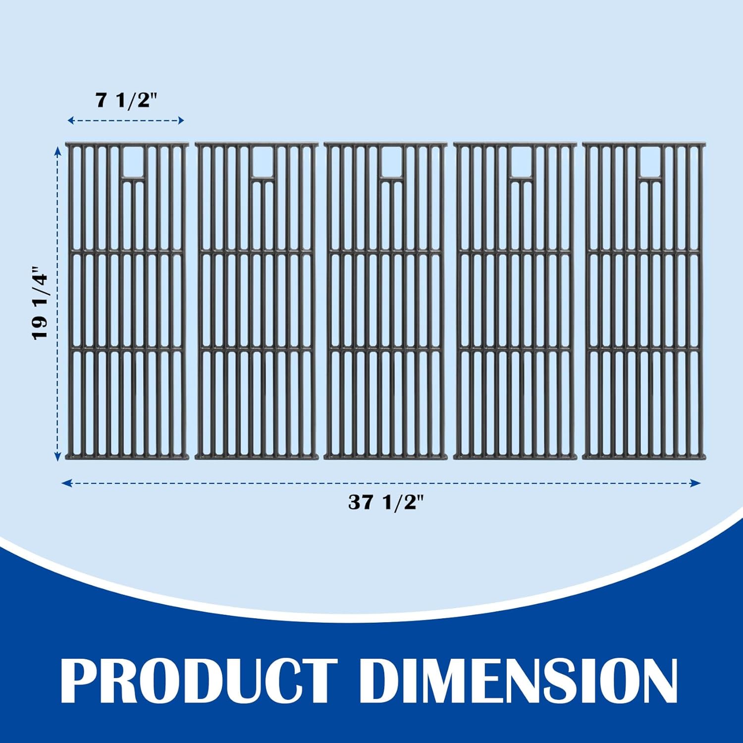 SafBbcue Grates for Bull 5 Burner Grill Replacement Parts Bull Brahma 57568 57569 57568CE 57568AGA 57569CE 57569AGA Lion Premium 90000 L90000 Grill Parts Cast Iron