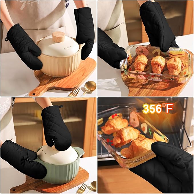 AUAUY 1 Pair Oven Mitts, Heat Resistant BBQ Gloves-Oven Mitts - Image 6