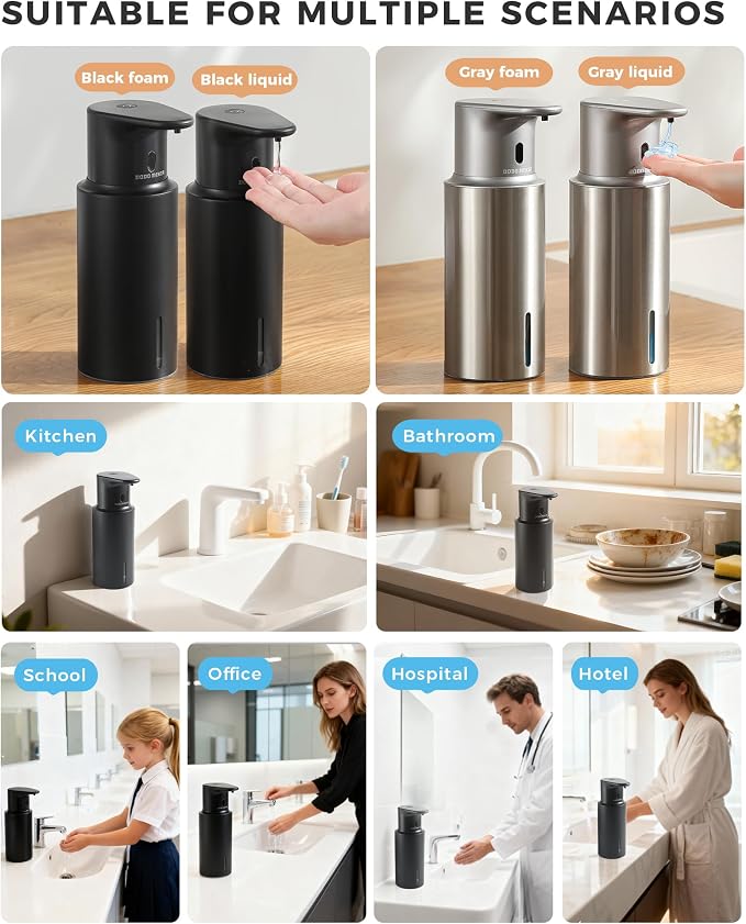 Automatic Liquid Soap Dispenser Touchless, 304 Stainless Steel Bottle Body - Image 9
