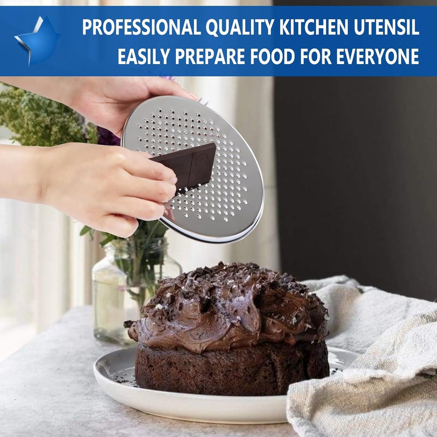 Cheese Grater Citrus Lemon Zester with Food Storage Container & Lid - Perfect For Hard Parmesan Or Soft Cheddar Cheeses, Ginger, Vegetables, Butter, Chocolate & Nutmeg (Pink)