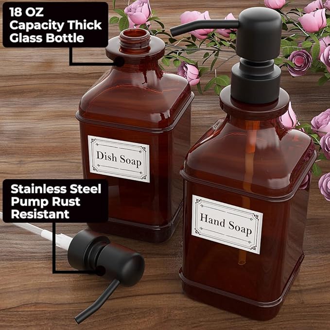 GLADPURE Soap Dispenser 2 Pack, Hand Soap Dispensers - Image 2