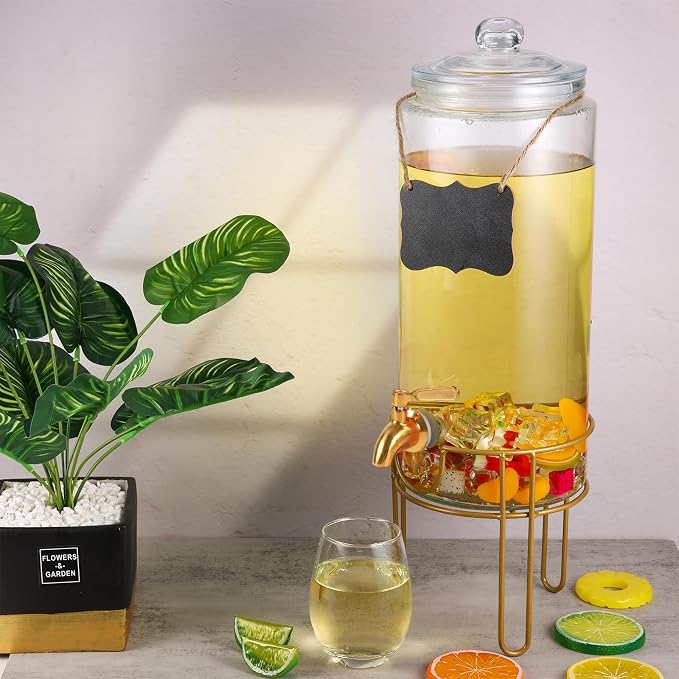 1.5 Gallon Drink dispenser, Glass Beverage Dispenser - Image 3