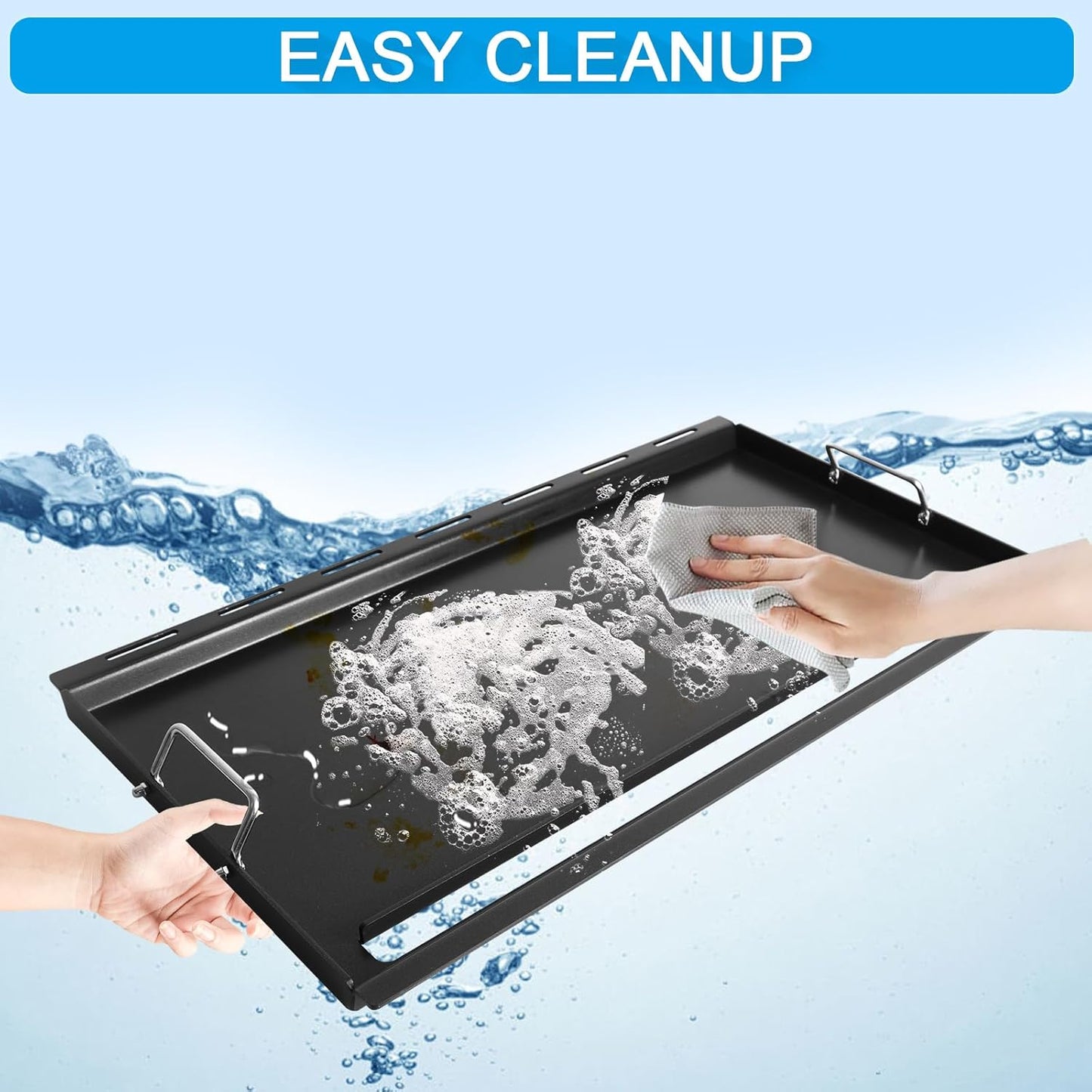 6789 Full-Size Griddle Inserts for Weber Genesis II 400 Series Gas Grills Flat Top Griddle with Handles for Weber Genesis II E-410 S-410 E-435 S-435 E-440 S-440 LX E/S-440