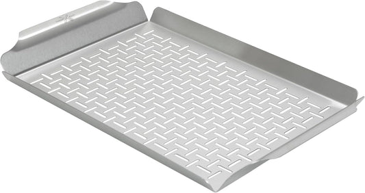 LITTLE GRIDDLE - Large Pro Grill Pan, High sidewalls with built-in handles, Stainless Steel Material, Big Food Capacity and Vented Design - Durable and Easy to Clean