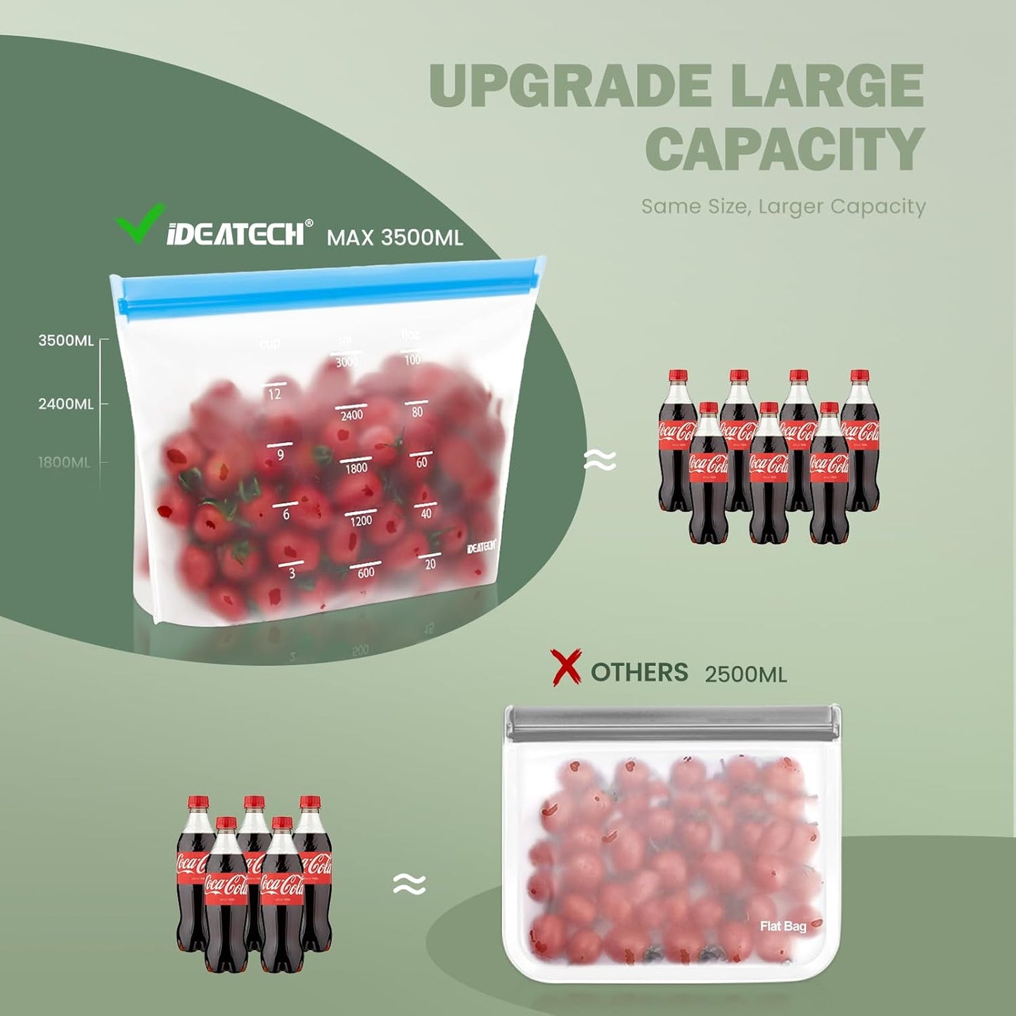 Dishwasher Safe Reusable Storage bags Stand Up - BPA Free Reusable Sandwich bags - Leakproof Gallon Freezer bag, Food Storage bag - Grey 9 Sandwich