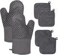 4 Pcs Oven Mitts and Pot Holders, 500°F High Heat Resistant Kitchen Oven Mitts by -PlantWateringGlobes-
