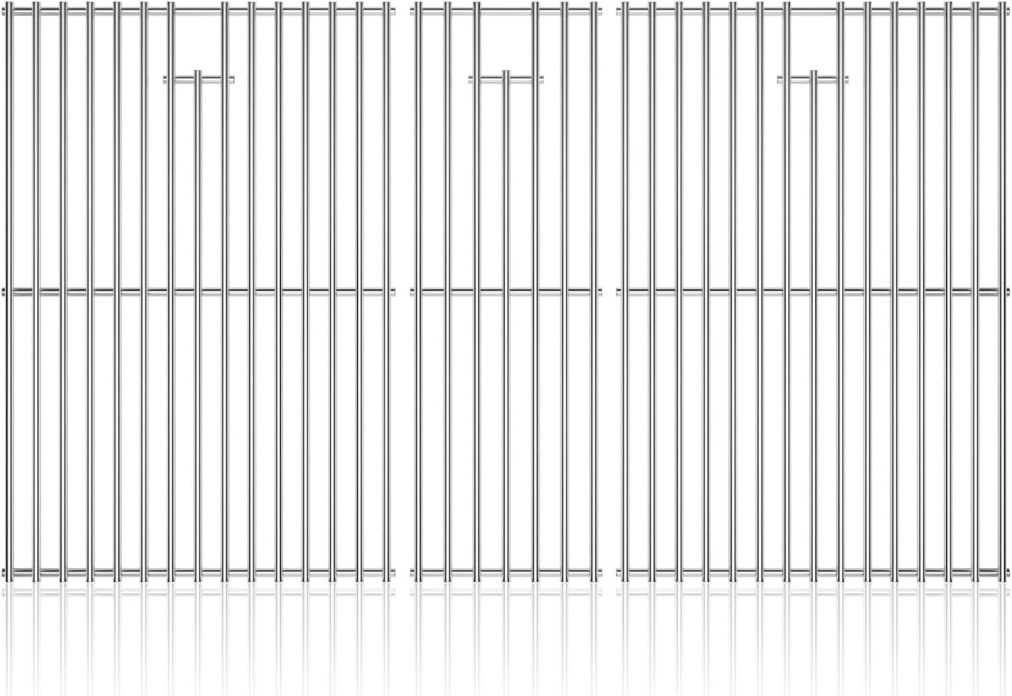 16.96 inch Stainless Steel Cooking Grates for Nexgrill 720-0882A Evolution Infrared Plus 5-Burner, Stainless Steel Gas Grills Grates Replacement Parts, Solid Rod Grill Cooking Grids, 3 Pack