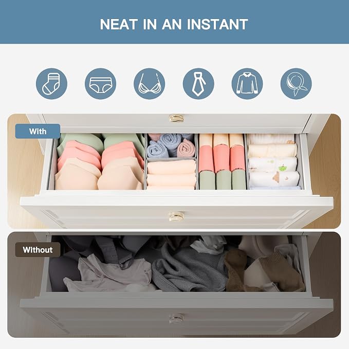 Criusia Drawer Organizer Clothes, 21 Pack Dresser Organizer - Image 3