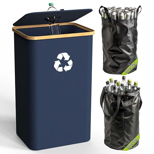 Recycling Bin for Kitchen Indoor Home, Large 100L/ 26 Gallon Recycle Bin by Pakusane