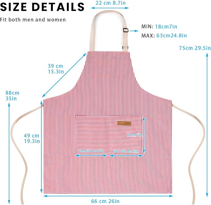 BeLuyi 2 Pack Adjustable Bib Apron - Image 3