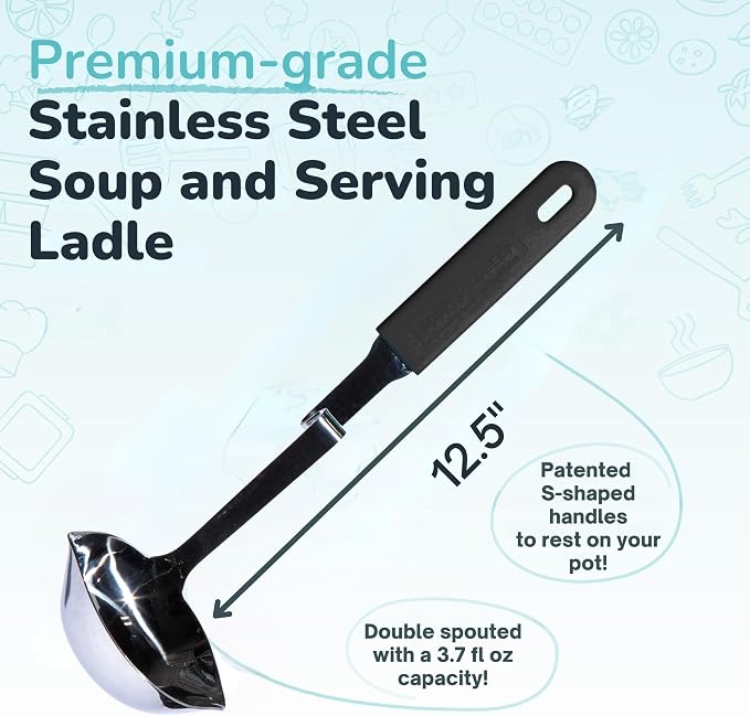 Souper Cubes + Lori Greiner No Mess Stainless Steel Soup Ladle - Image 4