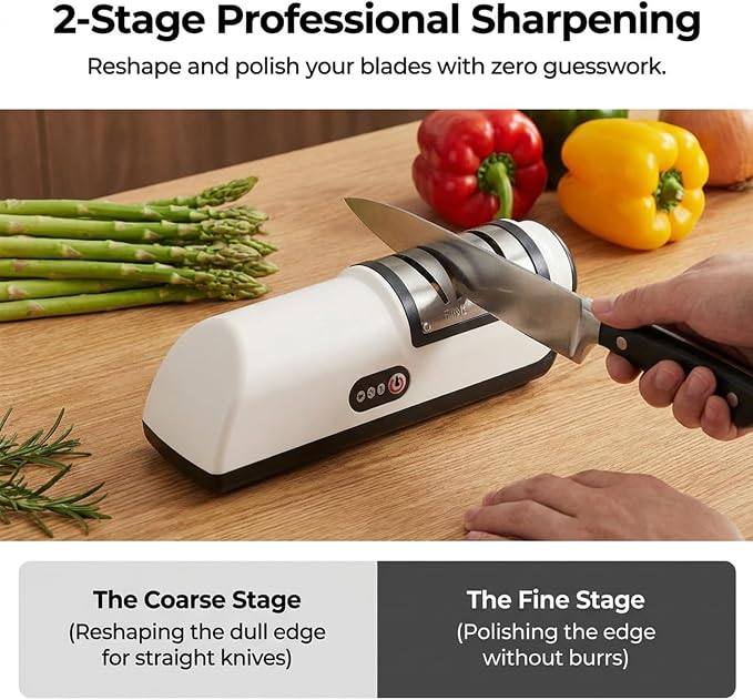 Professional Kitchen Knife Sharpener, Cordless Electric 2-Stage Precision System - Image 4