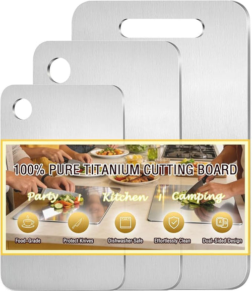 100% Pure Titanium Cutting Board Set of 3, Titanium Cutting Boards by Unknown