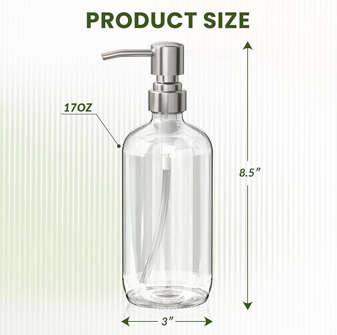 AmazerBath Soap Dispenser, 2 Pack Glass Soap Dispenser - Image 5