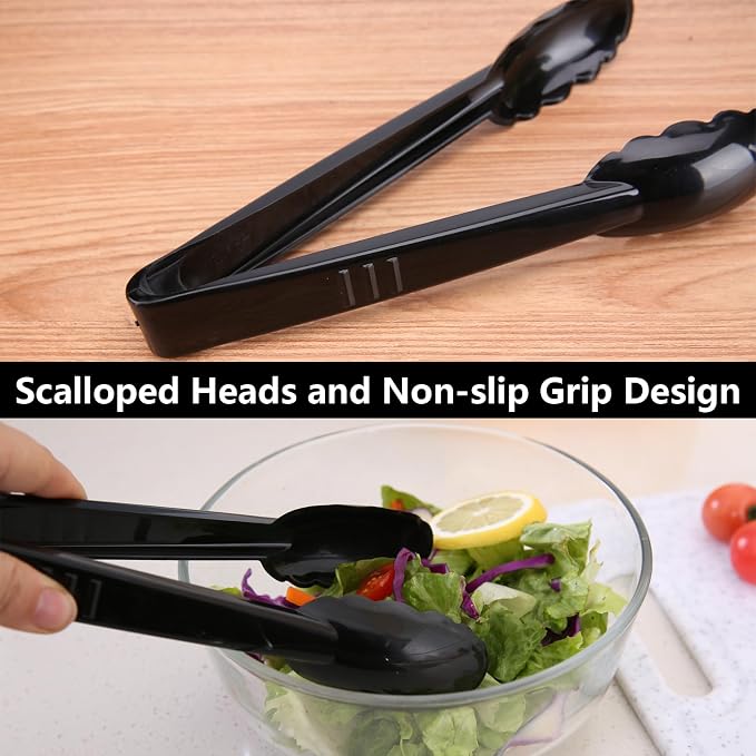 24 Pieces Disposable Serving Tongs, Scalloped Grip Salad Tongs, Parties & - Image 4