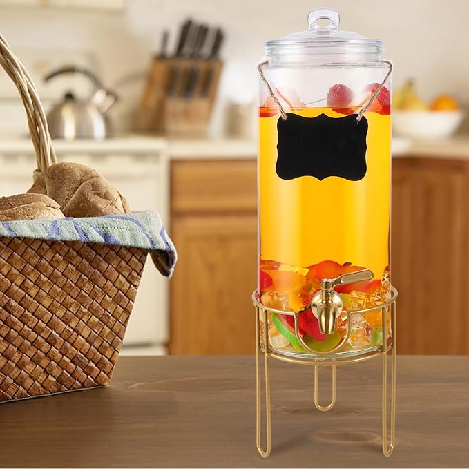 1.5 Gallon Drink dispenser, Glass Beverage Dispenser - Image 5