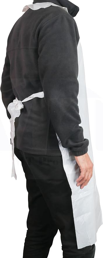 MT Products 2 Mil White Disposable Poly Aprons 46"x28" - Image 8