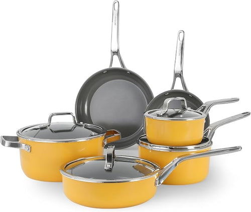 10-Piece Nonstick Ceramic Cookware Set, Non-Toxic Ceramic Coated Aluminum Pots by Unknown