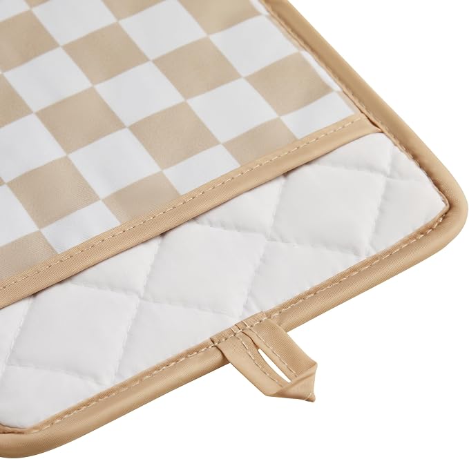 Ohocut Beige Checkered Pot Holder, Checkerboard Potholders - Image 5