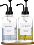 Glass Soap Dispenser with Pump, Dish and Hand Soap Dispenser by CaboDeseado