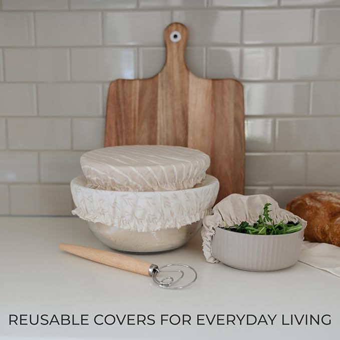 Beautiful Linen Cotton Blend Bowl Covers - Image 5
