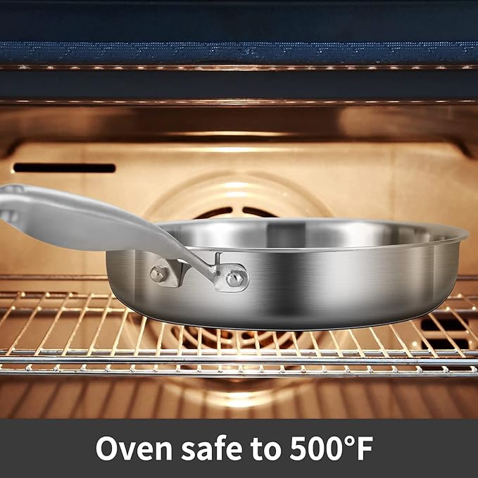 LOLYKITCH 10 Inch Tri-Ply Stainless Steel Sauté Pan - Image 4