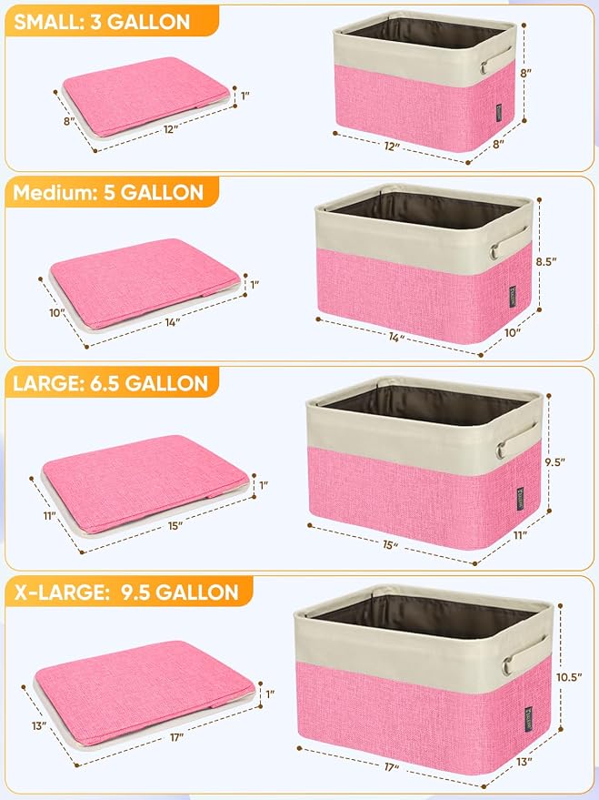 BALEINE 3 Pack Fabric Closet Storage Bins - Image 2