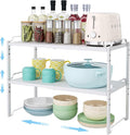 2 Pack 11” Width Expandable Kitchen Cabinet Organizer Shelves, Heavy Duty by Cidaziya