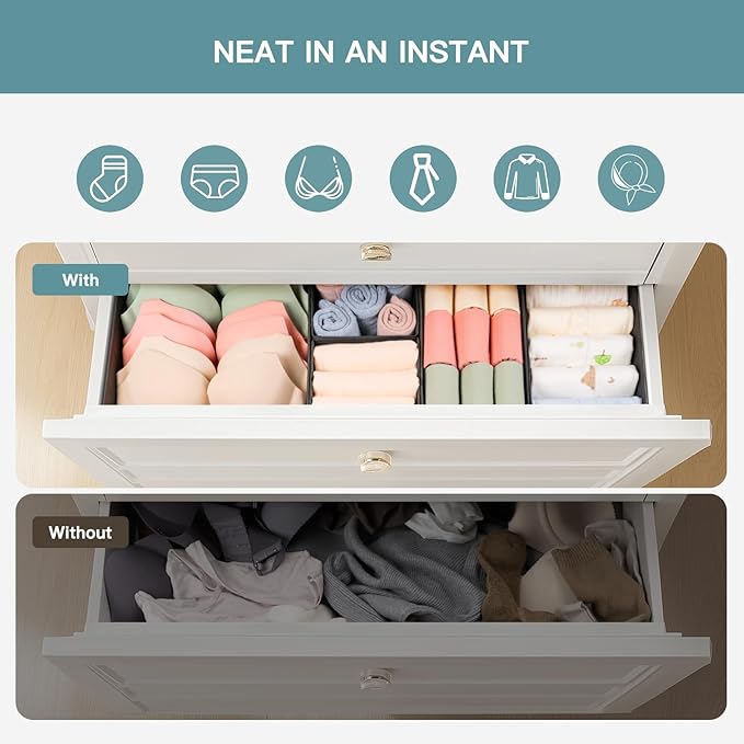 Criusia Drawer Organizer Clothes, 21 Pack Dresser Organizer - Image 3