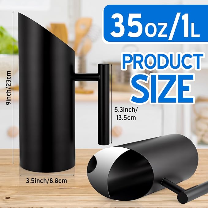 Funnymoom 3 Pack 35oz/1.0l Stainless Steel Water Pitcher Modern Metal Pitcher - Image 2