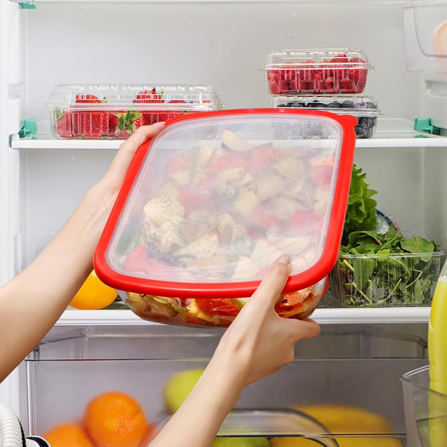 NUTRIUPS 9x11-Inch, 3 QT Rectangle Glass Baking Dish with Lid, Deep Glass Pan for Cooking, Oven Dishwasher and Microwave Safe