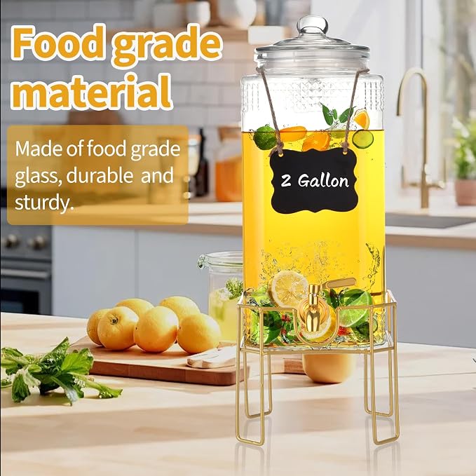 Drink Dispenser, 2 Gallon Drink Dispensers - Image 5
