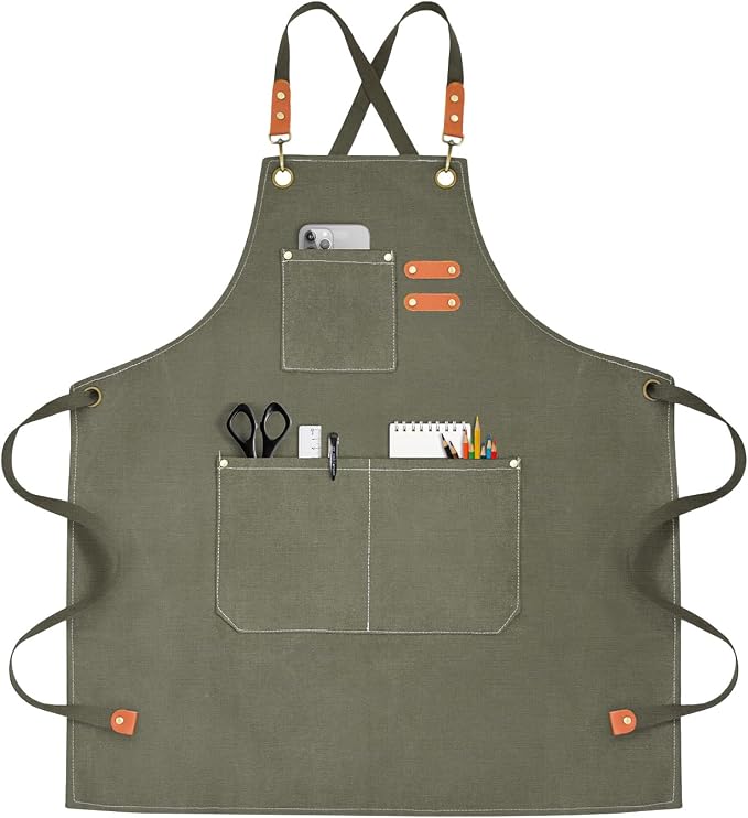 OUNLEN Chef Apron for Men Women Canvas Aprons by OUNLENAPRON