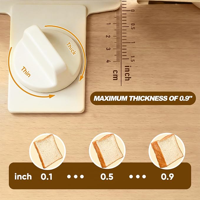 Brvclon Manual Bread Slicer Adjustable Thickness, Hand Crank Bread Slicer - Image 3