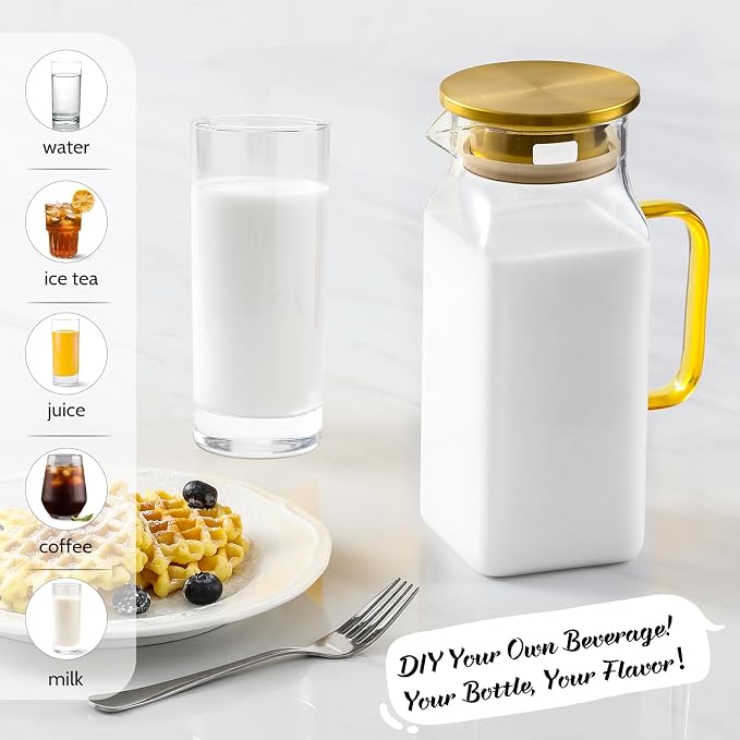40 oz, 1.2Liter Square Glass Pitcher - Image 3