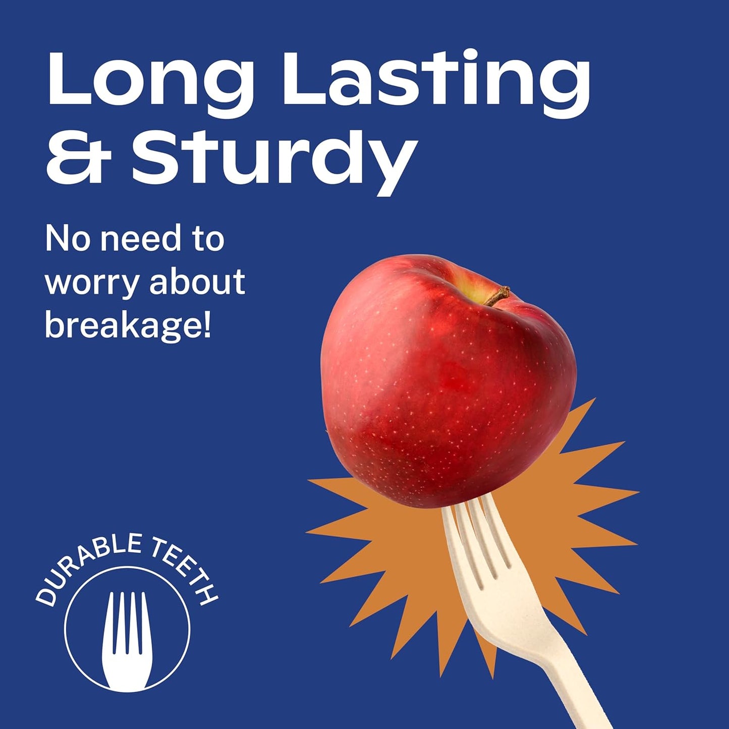 CORAL Light Brown 100% Compostable Spoons & Forks Set - 220 Pieces - No Plastic Utensil 110 Forks, 110 Soup Spoons - Break Resistant with Smooth Edges, Ocean Friendly Alternative to Plastic Silverware