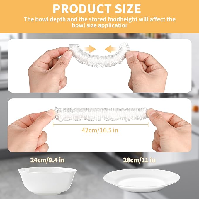 200 Bowl Covers Shower Caps for Sourdough Bread Proofing Large Elastic Reusable - Image 2