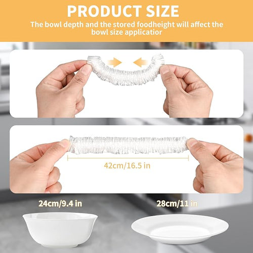 100 Bowl Covers Shower Caps for Sourdough Bread Proofing Large Elastic Reusable - Image 2