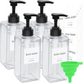 Clear Soap Dispenser with Waterproof Labels, Thickened Plastic Hand Soap by Lewistin