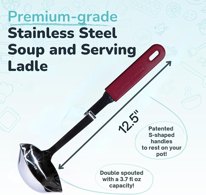 Souper Cubes + Lori Greiner No Mess Stainless Steel Soup Ladle - Image 5